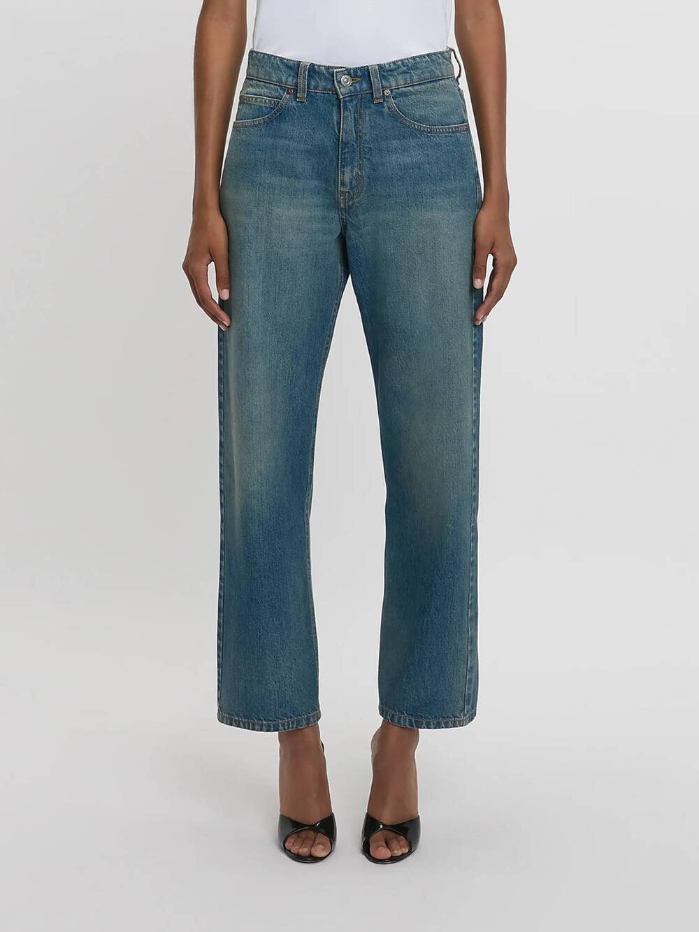 NEW VICTORIA BECKHAM bernie relaxed jean in mid blue